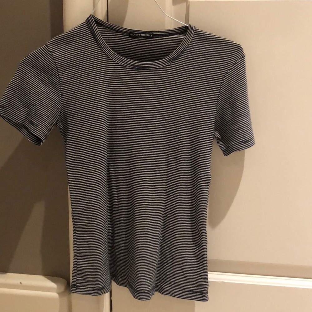 White and Navy Striped T - Shirt